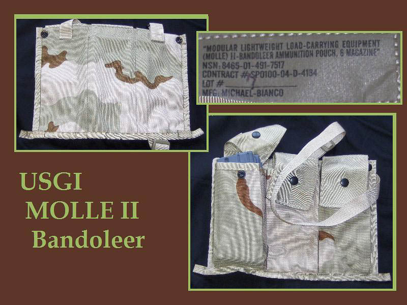 MOLLE II Bandoleer, 6 Mag Pouch Desert Camo